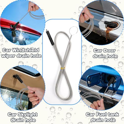 Ixiaoyoo Cleaning Brushes Set, 10 Pieces 8 Inch Nylon Tube Brush + 60 Inch Flexible Long Drain Brush, Hose Pipe Brush, Suitable for Home Kitchen, Bathroom, Fish Tank, Water Pump Accessories (Black) - color: Black Cleaning Brush Set