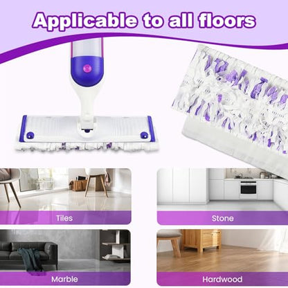 Pure Realm 20 Count Disposable Power mop Pads Compatible with Swiffer Power mop Refills and Wood PowerMop, Multi-Surface swiffer Wet Pads Refills Replacement Use for Floor Cleaning - color: Purple 20 Mop Pads