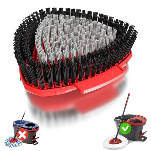 Upgraded Spin Mop Replacement Scrub Brush Heads Compatible with Ocedar EasyWring 1 Tank,Full Bristle Scrubber Replace Great for Kitchen, Bathroom, Pools,Deck Hard Floor Cleaning - color: Gray (1 Pcs for Easywring)