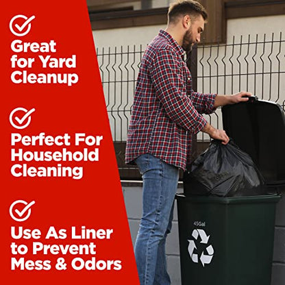 Toughbag 40-45 Gallon Trash Bags Heavy Duty (125 Count) - 39, 40, 42, 44 Gallon Trash Bags for Contractors, Commercial, Home, Kitchen - Made in USA - size: 125 Count (Pack of 1)