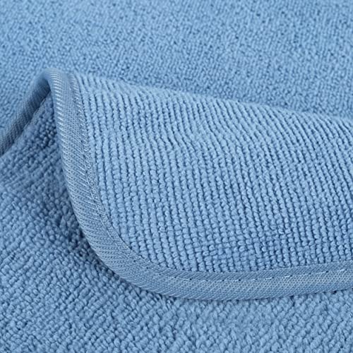 POLYTE Premium Lint Free Microfiber Washcloth Face Towel, 13 x 13 in, Set of 6 (Blue) - color: Blue