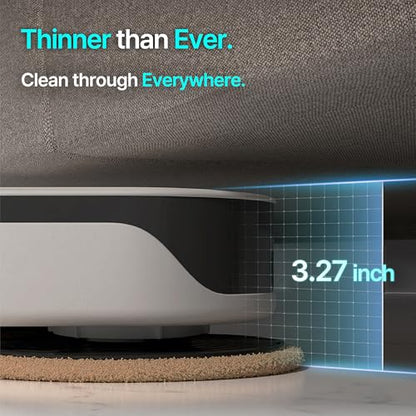 EVERYBOT 2026 NEW Three-Spin Slim Robot Mop, 3.27” Ultra Slim & 43dB Ultra Quiet, Upgraded Mop Pads for Powerful & Deep Clean, 200min Runtime, 6-Cleaning Modes, Smart Water Supply System, No APP/WiFi