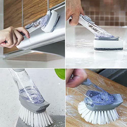 Magik 1~2Pc Kitchen Automatic Liquid Soap Dispensing Dish Brush Washing Bowl Sponge (1 Pack)