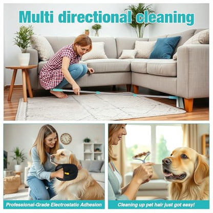 Silicone Carpet Rake for Pet Hair Removal Tool,Magic Brush Dog Hair Removal Glove,Cat Carpet Broom Rake&Pet Hair Remover Tool 3PCS/Set for Rugs, Mats, Couch, Furniture,54inch Scraper Rake - color: Carpet Rake &Pet Hair Removal Tool Set