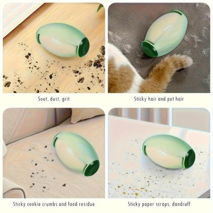 Manual Plush Roller a Reusable and Washable Pet Hair Remover with Durable Plastic Handle Powerful Dust Removal Function Battery Free for Home Use Green - color: Green