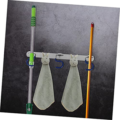 Cabilock Mop Holder Stainless Steel Hooks Heavy Duty Hook Wall Hanging Hooks S- Type Mop Heavy- Duty Hook Wall Hanger Broom Holder Wall Mount S-Type with Hangers Tool Fold - size: 42X9X2CM