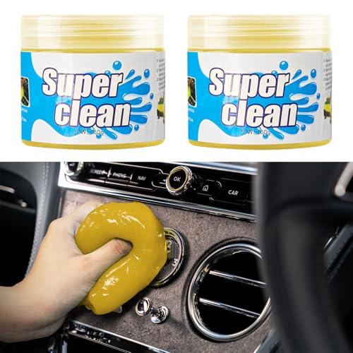 Car Cleaning Gel, Car Cleaning Supplies, Car Cleaning Putty, Universal Car Cleaning Kit Auto Detailing Tools Car Accessories Fit for Automotive, Keyboard, Camera, Printers (Yellow, 2PCS) - color: Yellow, size: 2PCS