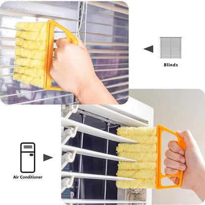 2pcs Microfibers Washable Window Cleaning Brushes for Effortless Dust Collection and Blinds Cleaning, Yellow - color: Yellow