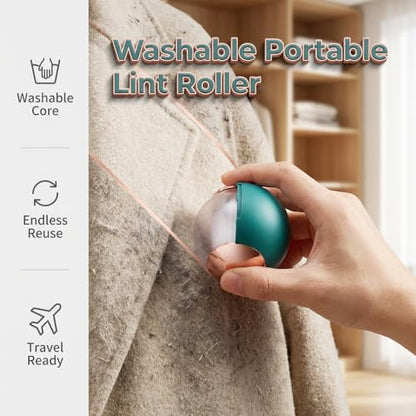 Reusable Lint Rollers, Sticky Pet Hair Remover, Washable Gel Lint Roller, Portable Dust Fuzz Cleaner for Dog Cat, Clothes, Car, Couch, Household Travel (4PCS, Green) - color: 4pcs, Green