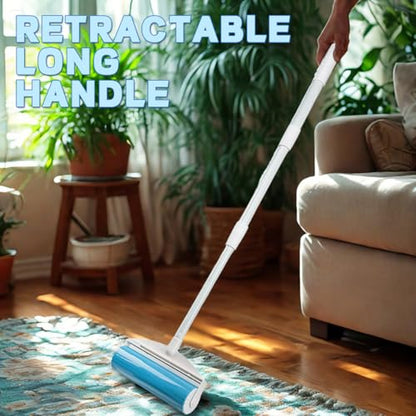 8 Inches Reusable Lint Rollers,Retractable Sticky Lint Roller,Portable Lint Roller,Lint Rollers for Pet Hair Extra Sticky,Washable Lints Rollers Suitable for Cleaning Sofa,Floor,Blanket
