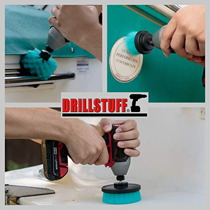 Marine Cleaning Supplies - Brush Kit for Boat Cleaning - Boat Accessories - Tank Cleaning Tool Set - Boat Hull Wood Cleaning Brush - Hull and Deck Scrubbing Set - Professional Pool Cleaning Brush Head - color: Teal