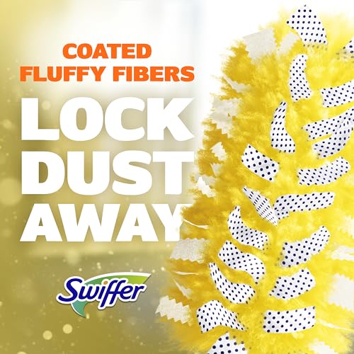 Swiffer Duster Kit with 6 ft Super Extendable Handle, Heavy Duty Starter Kit with 8 Refills, Lemon Scent