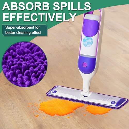 Aifacay Reusable Mop Pad for Swiffer PowerMop, 4 Pack Mop Refill Pads for Swiffer PowerMop Refills Multi-Surface Pads 15" Microfiber Spray Floor Mops Replacements Pad Washable-Purple - color: 4 Pack：purple