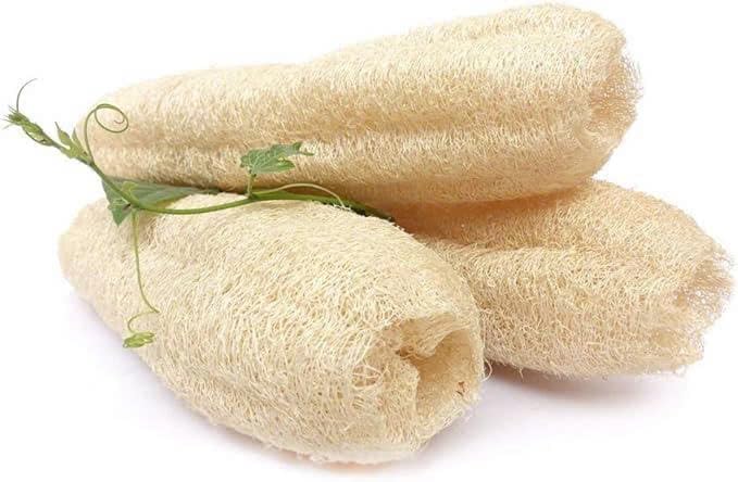 Natural Whole Loofah Sponge (Pack 3) - Exfoliating Body for Bath or Dish Scrubber for Kitchen - 100% Biodegradable Compostable, Dishwashing Scouring Pad, Zero Waste - size: Whole Loofah Pack 3