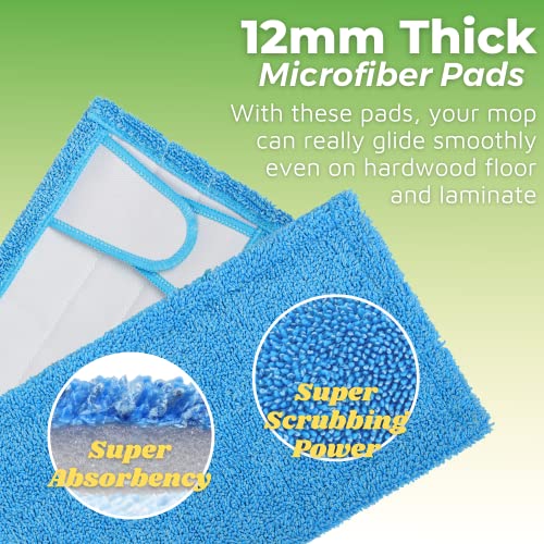 Reusable Washable Mop Pads for Swiffer Sweeper Mop, 2-Pack Microfiber Cleaning Cloths for Hard Floors, Baseboards, Wet and Dry Dusting - color: 2 Pack-blue Wet Dry Pad