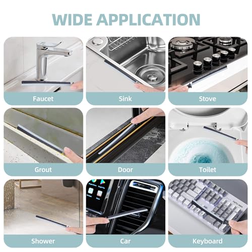 12 Pack Cleaning Brush Set - Hard Bristle Crevice Cleaning Brush - Multifunctional Gap Scrub Brush - Home Essentials for Kitchen Bathroom, Windows Faucets Grout & Car