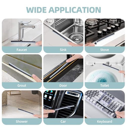 12 Pack Cleaning Brush Set - Hard Bristle Crevice Cleaning Brush - Multifunctional Gap Scrub Brush - Home Essentials for Kitchen Bathroom, Windows Faucets Grout & Car