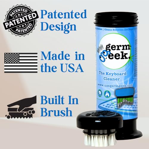 Germ Geek Keyboard Cleaning Brush Set - Multi-Purpose Electronics Cleaner for Laptop, Phone & AirPods - USA Made Premium Cleaning Kit - Universal Computer Cleaning Tool - Refill - size: Refill Pack