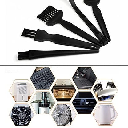 10 in 1 Portable Plastic Handle Nylon Anti Static Brushes Keyboard Cleaning Brush Kit for Cleaning Computer Keyboard Car Lab (Black)