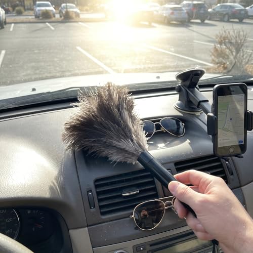 2 Pcs Ostrich Feather Duster Retractable Feather Dusters for Cleaning, Washable, Handheld Duster for Home, Car, Office, Desk, Blinds & Keyboard