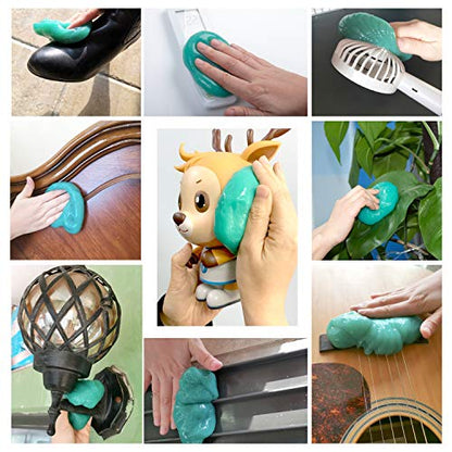 ASFSKY Keyboard Cleaning Gel Keyboard Cleaner Adheres to Dust and Debris in The Crevices of The Keyboard, Also Suitable for Car Interior Cleaning, Office Cleaning, Electronics Cleaning - color: Green