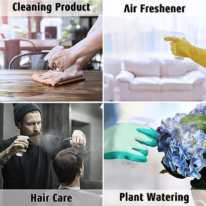 Tecohouse Glass Spray Bottles 4 OZ, Empty Small Spray Bottles 2 Pack for Essential Oils, Cleaning Solutions, Plants, Hair Mister, withDurable Nozzle, Labels, Funnel, Pipettes Clear - color: Clear White Lids