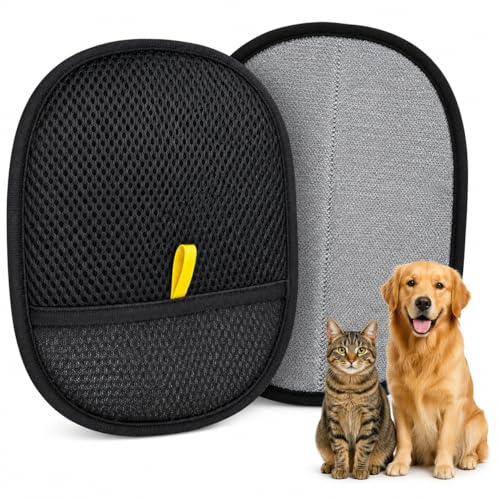 Pet Hair Remover Mitt for Couch, Reusable Dog & Cat Hair Remover Glove for Furniture, Clothes, Carpet, Bedding and Car Seats, Washable Lint Cleaner for Pet Fur