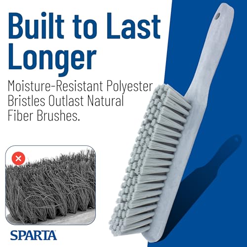 SPARTA Handheld Soft Counter Brush 8 Inch Bristle Span, Multi-Use Dust Brush with 5 Inch Handle for Tables, Countertops, and Delicate Surfaces, Polyester, Gray - color: Gray