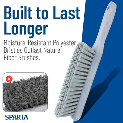 SPARTA Handheld Soft Counter Brush 8 Inch Bristle Span, Multi-Use Dust Brush with 5 Inch Handle for Tables, Countertops, and Delicate Surfaces, Polyester, Gray - color: Gray