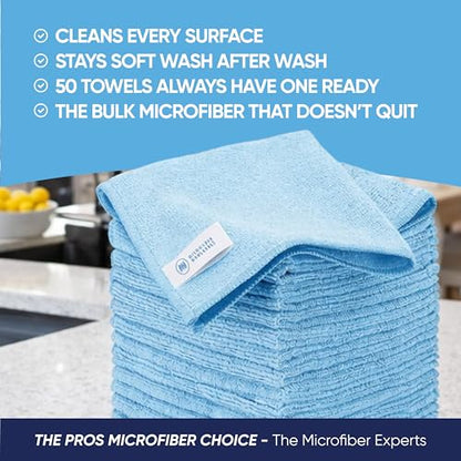 Bulk 12” X 12” All Purpose Microfiber Towels Wholesale - Case Quantity (400 Count) | No Fraying | High Density Microfiber | Zero Chemical Cleaner | Long-Lasting (Blue) - color: Blue, size: 400 Count (Pack of 1)