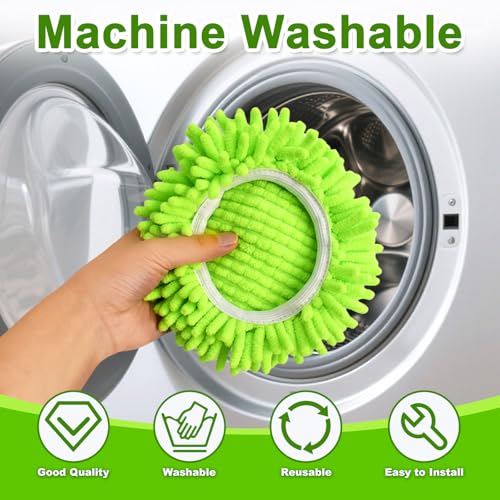 Mop Replace Head for O Cedar, Spin Mop Heads Replacements for Ocedar RinseClean 2 Tank Spin Mop, Chenille Duster for Ocedar Mop Include 3 Pack Microfiber Chenille Mop Pad for Ocedar Spin Mop - size: for Ocedar 2 Tank