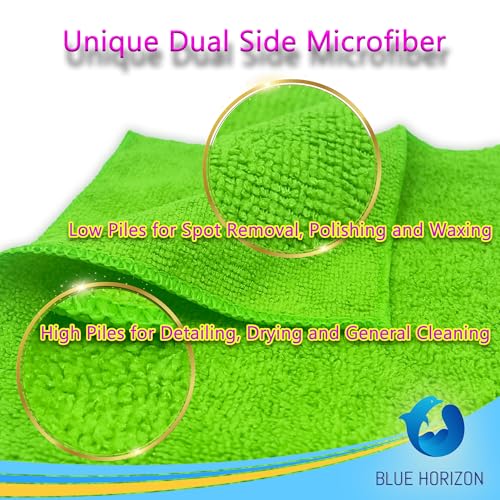 Green Large Microfiber Cleaning Towels,36-Pack Dual-Sided Ultra Soft Plush Washcloth, Professional Grade Premium Microfiber Detailing Cleaning Cloths, Car, Household and Commercial (Green, 16" X 16") - color: Green