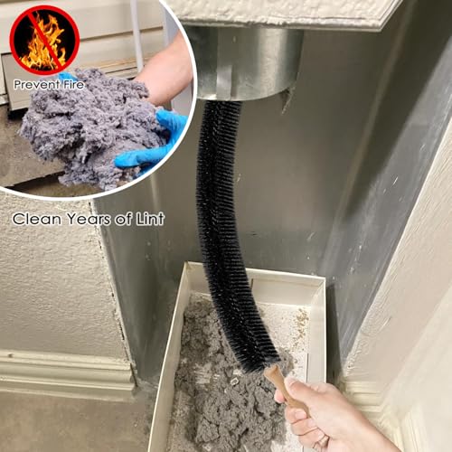 Dryer Vent Cleaner Kit, 2 Pack Dryer Lint Brush, 30 Inch Long Flexible Lint Remover, Refrigerator Coil Cleaning Brush, Home Essentials (Long-Style) - size: Long-style