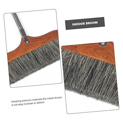GARVALON Long Handle Telescoping Broom Detachable Dustpan Lightweight Soft Bristles for Indoor Floor Cleaning Dust and Hair Removal for Home and Office Use