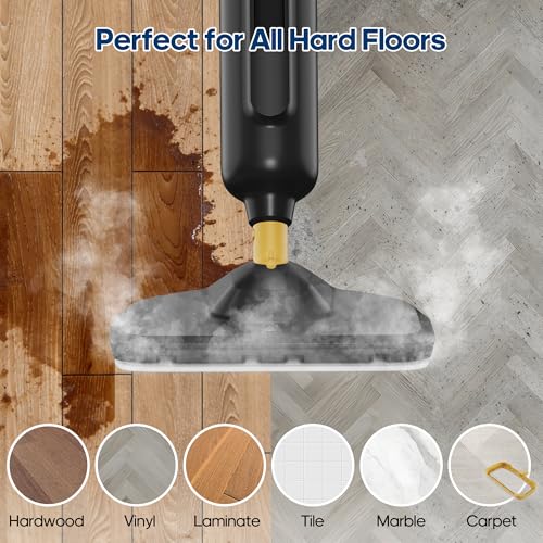 Steam Mop for Floor Cleaning with 2 Washable Pad, 30s Quick-Heating, Lightweight Floor Steamer Cleaner Mop for Hardwood, Tile, Laminate Floors，Carpet