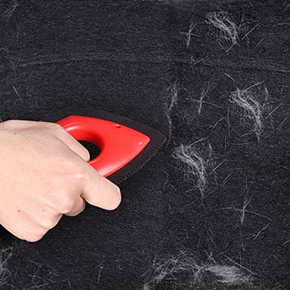 Portable Pet Hair Remover for Woolen Coat and Scarf, Mini Cat Dog Fur Remover Brush for Couch/Car Detailing Used in Fabric, Furniture, Couch or Carpet Red