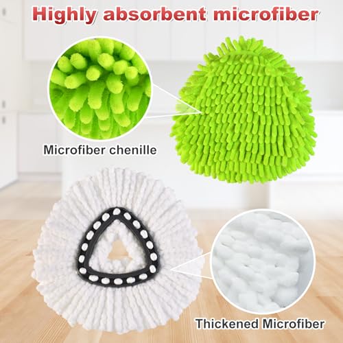 Spin Mop Replacement Head Base Handle, 4-Section 30-to-58 inch Mop Replacement Stick Compatible with Ocedar Handle for Easy Wring Mops Refills 6 Pack