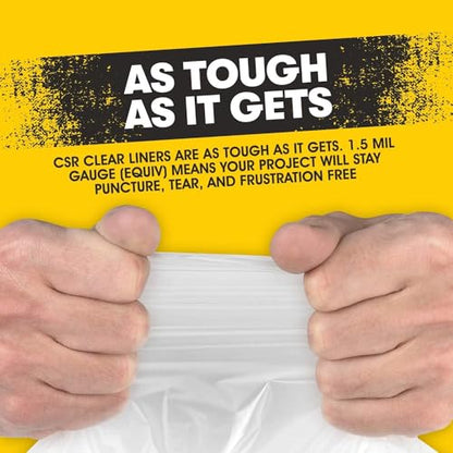 45 Gallon Clear Trash Bags - (Huge 400 Pack) - 40" x 46" - 1.5 MIL (Equivalent) - CSR Series - Heavy Duty Industrial Liners Clear Garbage Bags for Recycling, Contractors, Storage, Outdoor - style: 45 Gal, 1.5 Mil Equiv, 400 Count