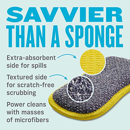 E-Cloth Washing Up Pad, Premium Microfiber Non-Scratch Kitchen Dish Scrubber Sponge, Ideal for Dish, Sink and Countertop Cleaning, 100 Wash Guarantee, Yellow, 1 Pack - color: Yellow, size: 1 Pack