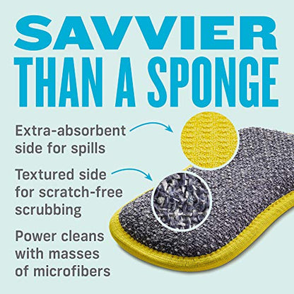 E-Cloth Washing Up Pad, Premium Microfiber Non-Scratch Kitchen Dish Scrubber Sponge, Ideal for Dish, Sink and Countertop Cleaning, 100 Wash Guarantee, Yellow, 1 Pack - color: Yellow, size: 1 Pack