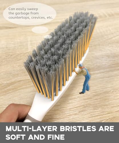 Dust Pan, Dustpan and Brush Set, Small Dust Pan and Brush Set, Hand Broom and Dustpan Set for Home, Handheld Angled Dust Pans and Brooms are Daily Cleaning Tools.Beige Brown - size: 1set