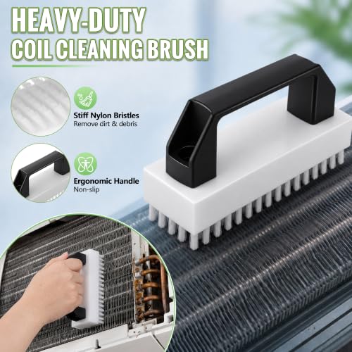 Dreyoo 4PCS AC Fin Comb Cleaner Kit, Air Conditioner Fin Comb, Air Coil Cleaning Brush & AC Straightener Coil Cleaner for HVAC, Evaporator, Refrigerator, Radiator Repair Tool - style: Brush