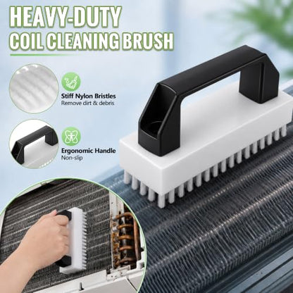 Dreyoo 4PCS AC Fin Comb Cleaner Kit, Air Conditioner Fin Comb, Air Coil Cleaning Brush & AC Straightener Coil Cleaner for HVAC, Evaporator, Refrigerator, Radiator Repair Tool - style: Brush