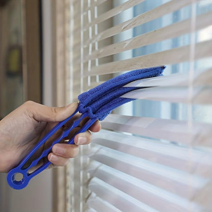 3Pcs Reusable Blind Cleaner Brush Set Dusting Tool for Blinds Shutters Curtains Washable Detachable Microfiber Duster for AC Vents Car Vents Window Blinds, Blue