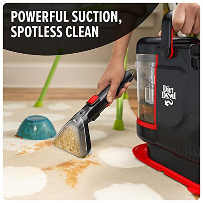Dirt Devil Portable Spot Cleaner Machine for Carpet and Upholstery, Powerful Suction Spot Cleaning Machine with Versatile Tools, Pair with Dirt Devil Portable Cleaner Solution - style: Portable Spot