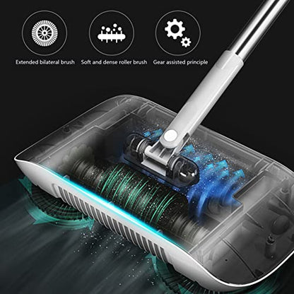 Carpet Sweeper Manual Manual Vacuum Sweeper 2 in 1 Hand Push 180 Degree Rotating Sweeping Mop Crumb Vacuum Cleaner Home Cleaning Tool for Sweeping Style2 - color: Style2