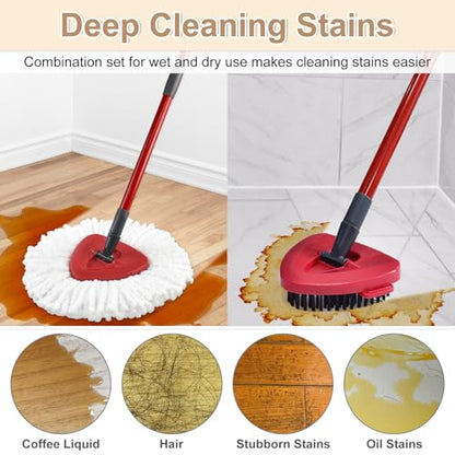 Mop Heads Replacements for Ocedar, Mop Replace Head for O Cedar, Mop Heads for O Cedar, Mop Replace Head for Cedar, Mop Heads for O Cedar Spin Mop Include 4 Mop Refills 2 Scrubber Mop Head 1 Mop Base