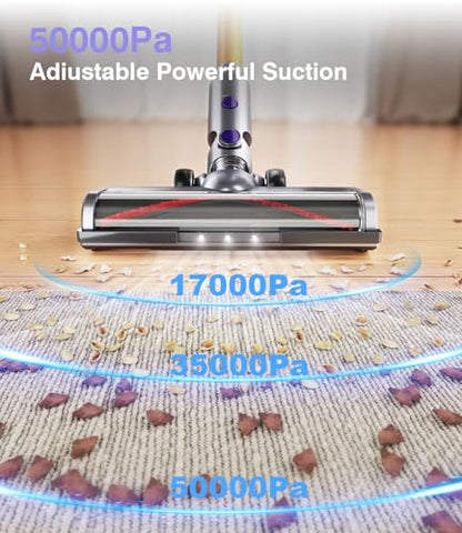 MBYULO Cordless Vacuum Cleaner, 450W 50Kpa Powerful Stick Vacuum, Up to 70Mins Rechargeable Battery, Vacuum Cleaners for Home Anti-Tangled Lightweight Handheld for Hardwood Floor, Carpets, Pet Hair - size: 450