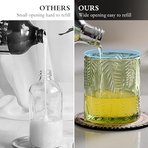 CICUFY Glass Foaming Dispenser - Refillable Lotion or Soap Dispenser for Kitchen & Bathroom, Large Gold Pump (Leaf Pattern - Green) - color: Green, style: Foam/Leaf Pattern