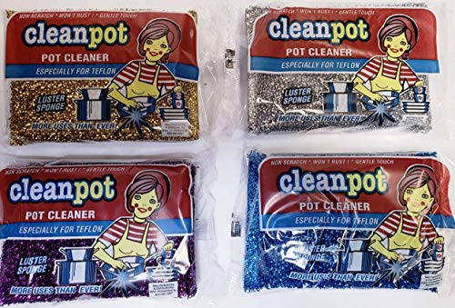 Cleanpot/Clean Pot Cleaner Luster Sponge Especially for Teflon (Package May Vary) Pack (8)